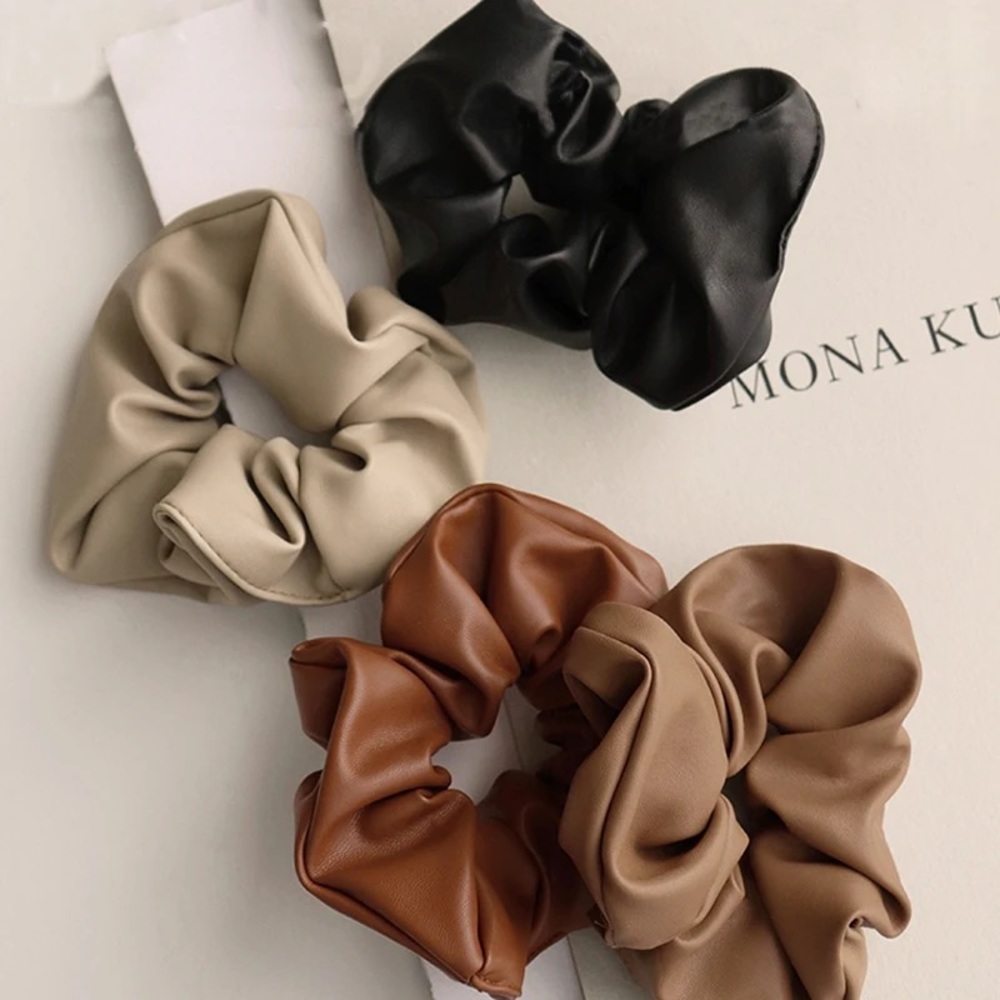 Leather Hair Tie Scrunchies